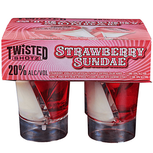 Twisted Shotz Strawberry Sundae Cocktail | 4x100ML