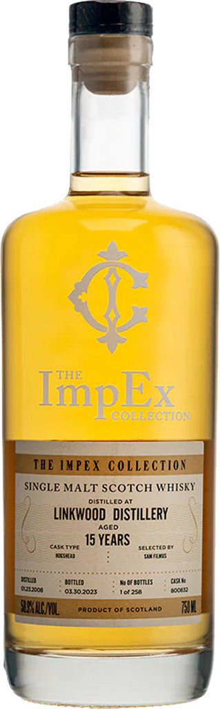 The Impex Collection Linkwood 15 Year Old Hogshead # 800832 Speyside Single Malt 2008 Scotch Whisky