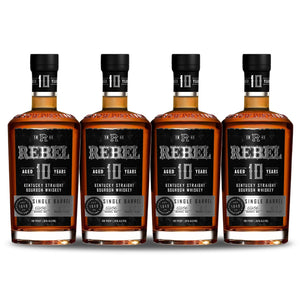 Rebel 10 Year Old Single Barrel Kentucky Straight Bourbon Whiskey (4) Bottle Bundle at CaskCartel.com