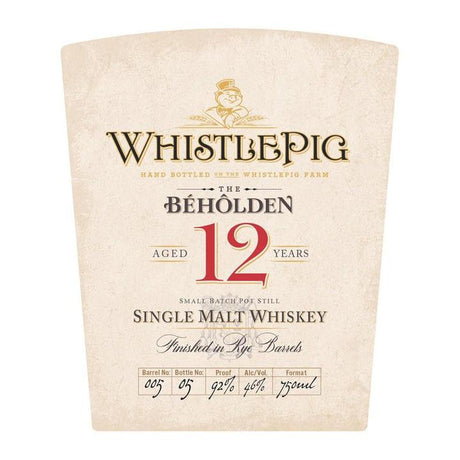 WhistlePig The Beholden 12 Year Small Batch Pot Still Single Malt Whiskey at CaskCartel.com