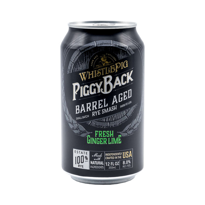 WhistlePig PiggyBack Barrel Aged Smash: Fresh Ginger Lime (4) Pack Cans
