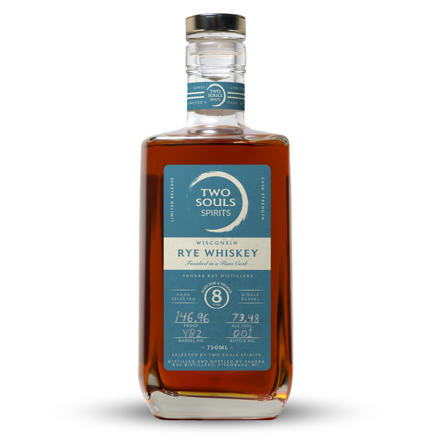 Two Souls Spirits 8-Year-Old Yahara Bay Distillers Wisconsin Rum Finished Rye Whiskey at CaskCartel.com