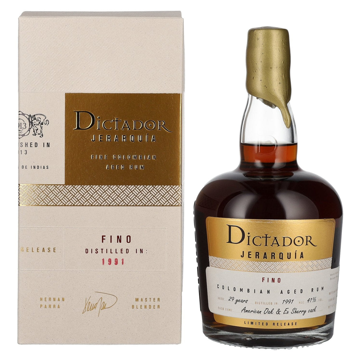 Dictador Jerarquia Fino 29 Year Old American Oak & Ex Sherry Cask 1991 (Proof 82 )Rum | 700ML at CaskCartel.com