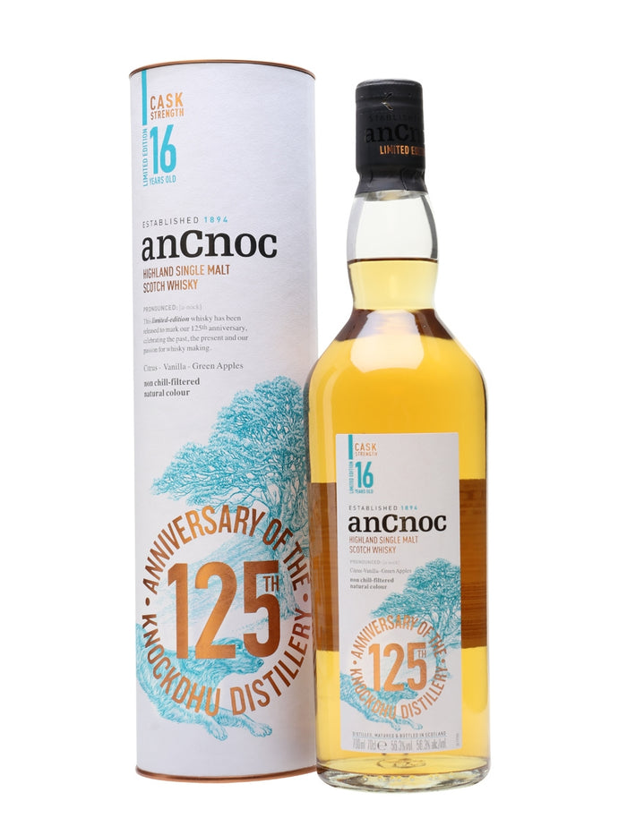 AnCnoc 16 Year Old Cask Strength 125th Anniversary Single Malt Scotch Whisky