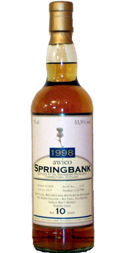 Springbank 1998 WCH Private bottling for AWICO 10 Year Old