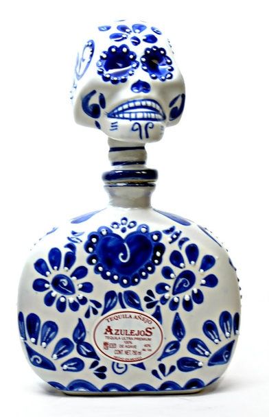 Los Azulejos Anejo Tequila with Skelly Head