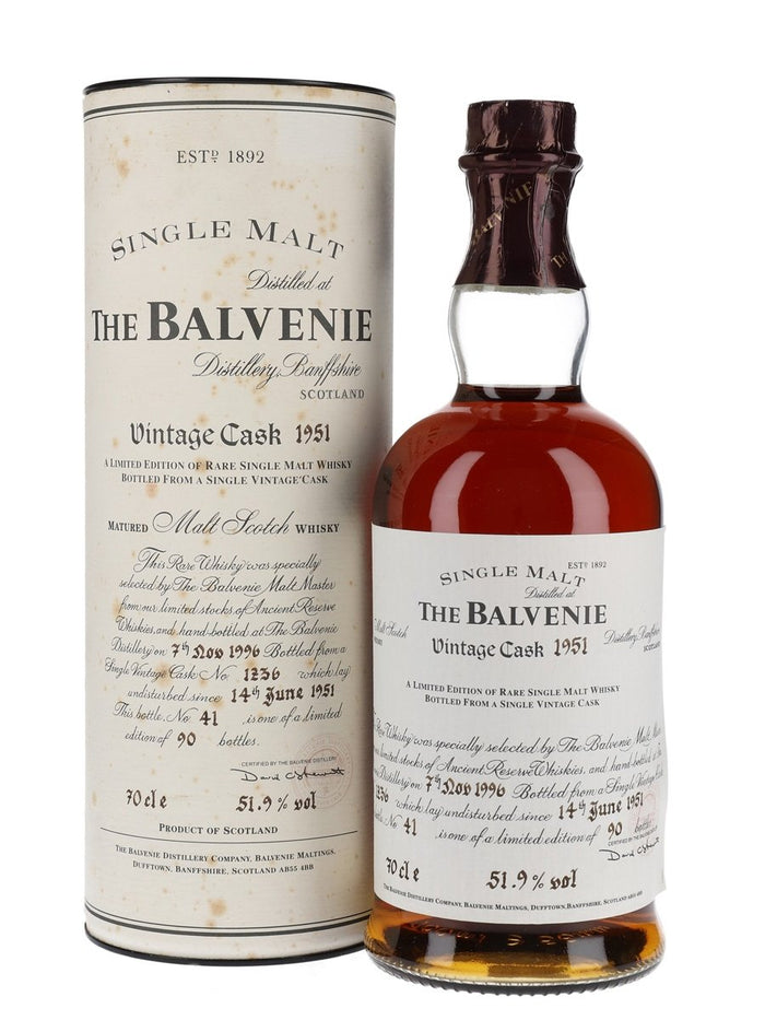 Balvenie 1951 45 Year Old Cask Speyside Single Malt Scotch Whisky | 700ML