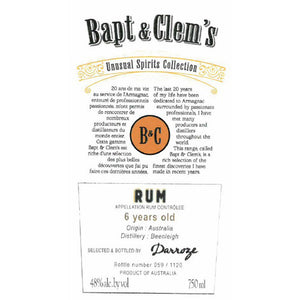 Bapt & Clem's 6 year Old Australia from Beenleigh Distillery Finished in Jurancon Cask Rum at CaskCartel.com