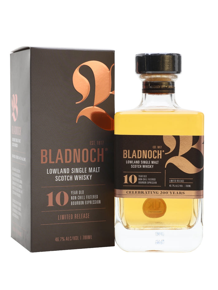 Bladnoch 10 Year Old Bourbon Cask Lowland Single Malt Scotch Whisky | 700ML