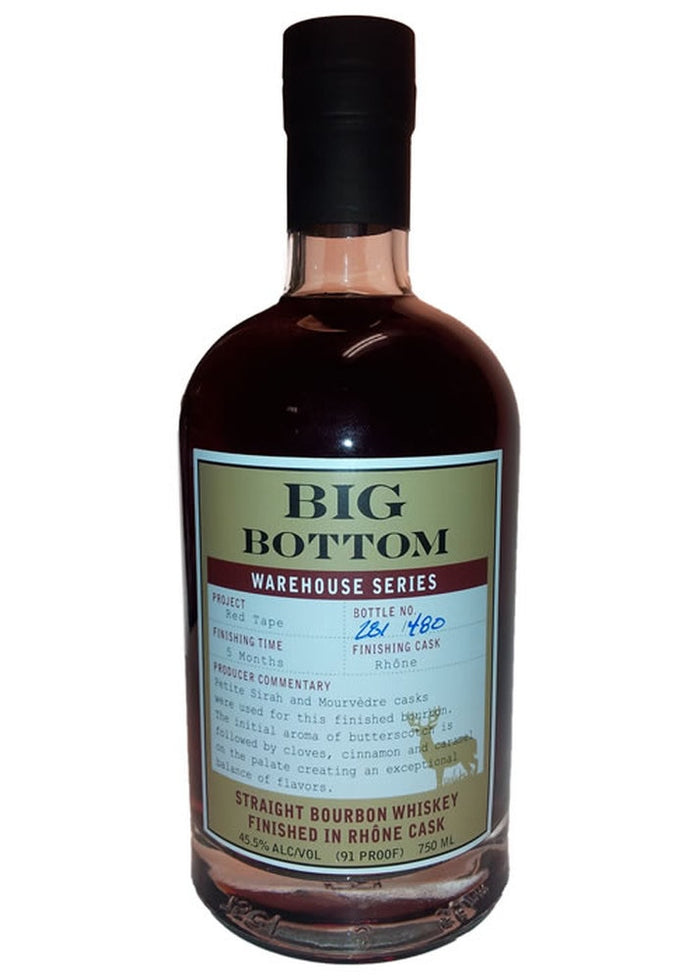 Big Bottom Warehouse Series Rhone Cask (Red Tape) American Straight Bourbon Whiskey