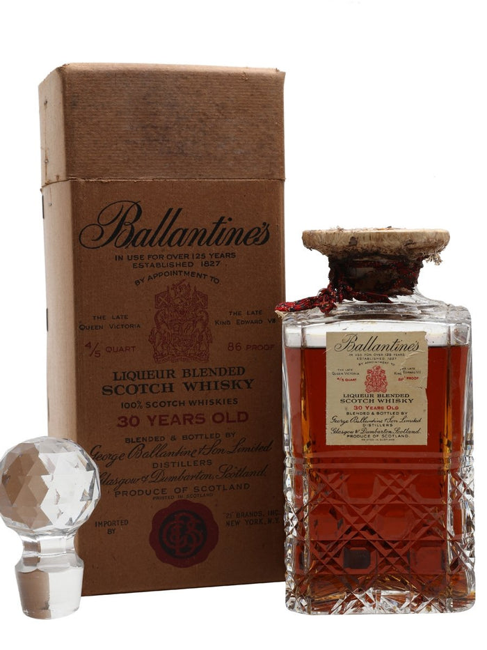 Ballantine's 30 Year Old Crystal Decanter Bot.1950s Blended Scotch Whisky