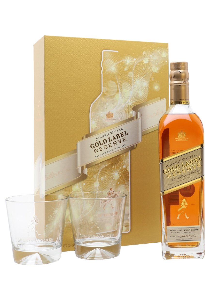BUY] Johnnie Walker Gold Label Reserve Glass Set Blended Scotch Whisky |  700ML at CaskCartel.com