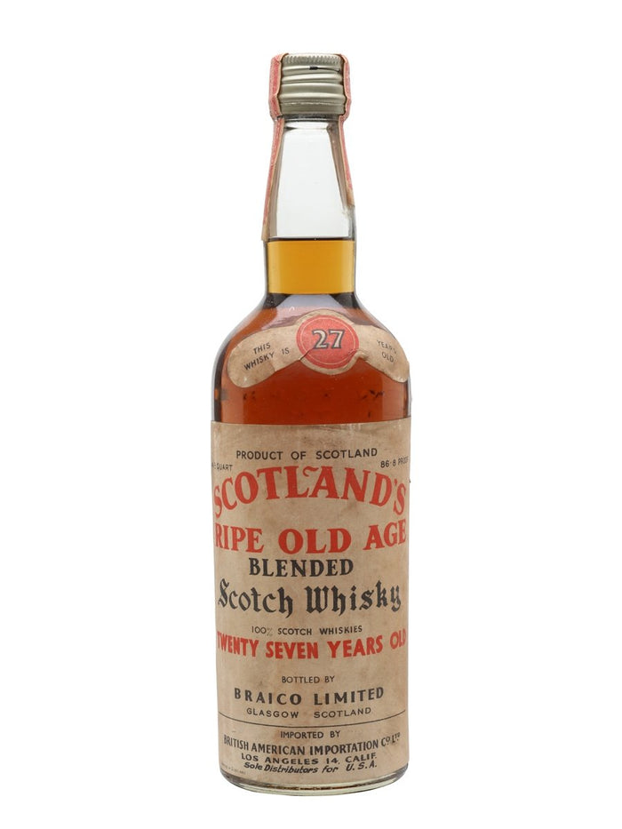 Scotland's Ripe Old Age 27 Year Old Bot.1950s Blended Scotch Whisky