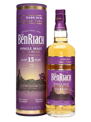 The BenRiach Dark Rum Wood Finish 15 Year Old Single Malt Scotch Whisky - CaskCartel.com