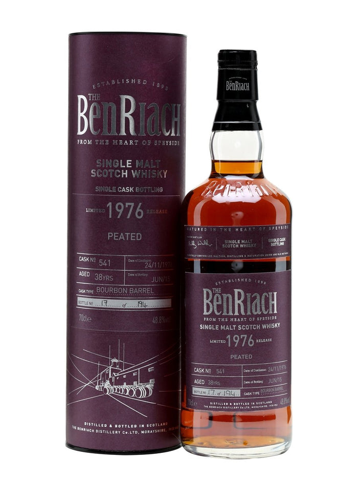 Benriach 1976 Peated 38 Year Old Bourbon Barrel Speyside Single Malt Scotch Whisky | 700ML