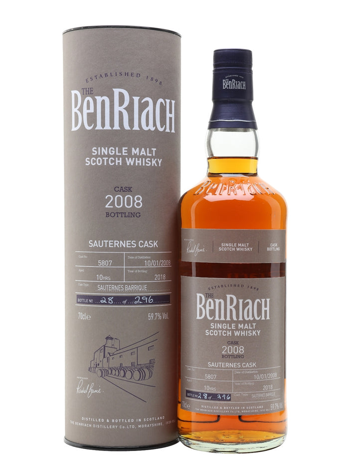 BenRiach 2008 10 Year Old Batch 15 Cask #5807 Speyside Single Malt Scotch Whisky