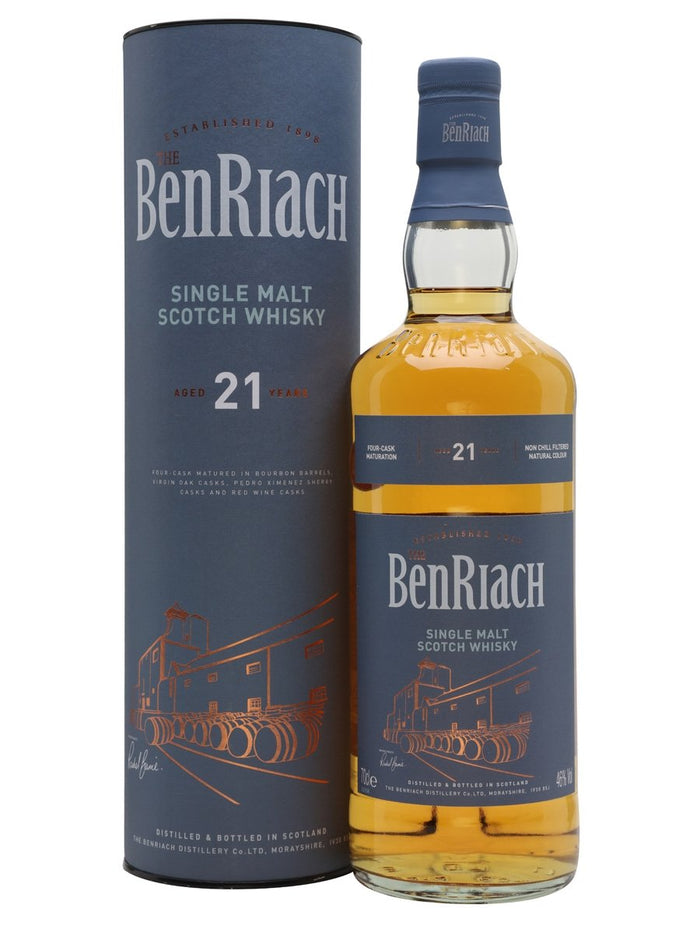 The BenRiach Four Cask Maturation 21 Year Old Single Malt Scotch Whisky