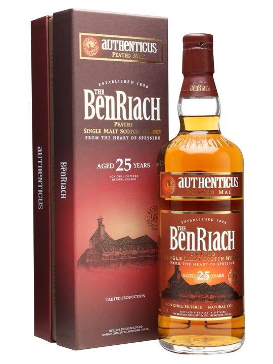 Benriach 25 Year Old Authenticus Peated Malt Single Malt Scotch Whisky | 700ML