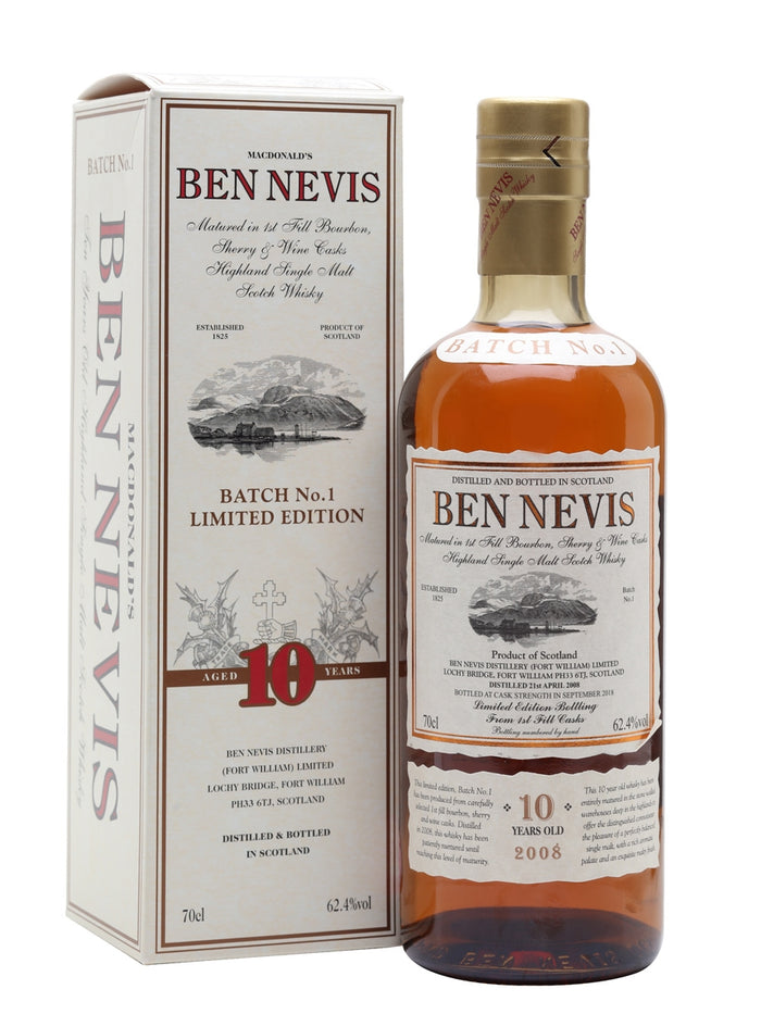 Ben Nevis 10 Year Old Cask Strength Batch No.1 Highland Single Malt Scotch Whisky | 700ML