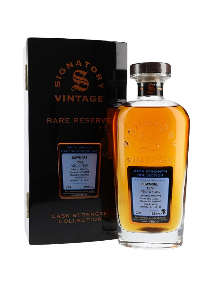 Bowmore 1974 42 Year Old Rare Reserve Signatory Islay Single Malt Scotch Whisky | 700ML