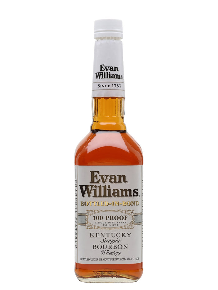 Evan Williams White Label Bourbon 100 Proof Whiskey