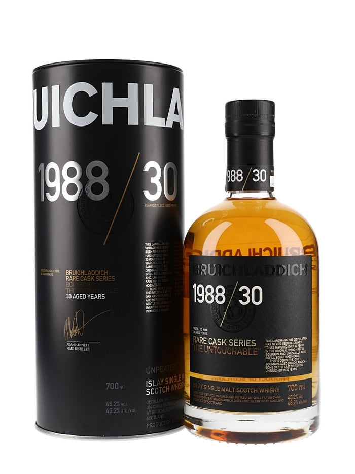 Bruichladdich 1988 The Untouchable 30 Year Old Rare Cask Series Islay Single Malt Scotch Whisky | 700ML