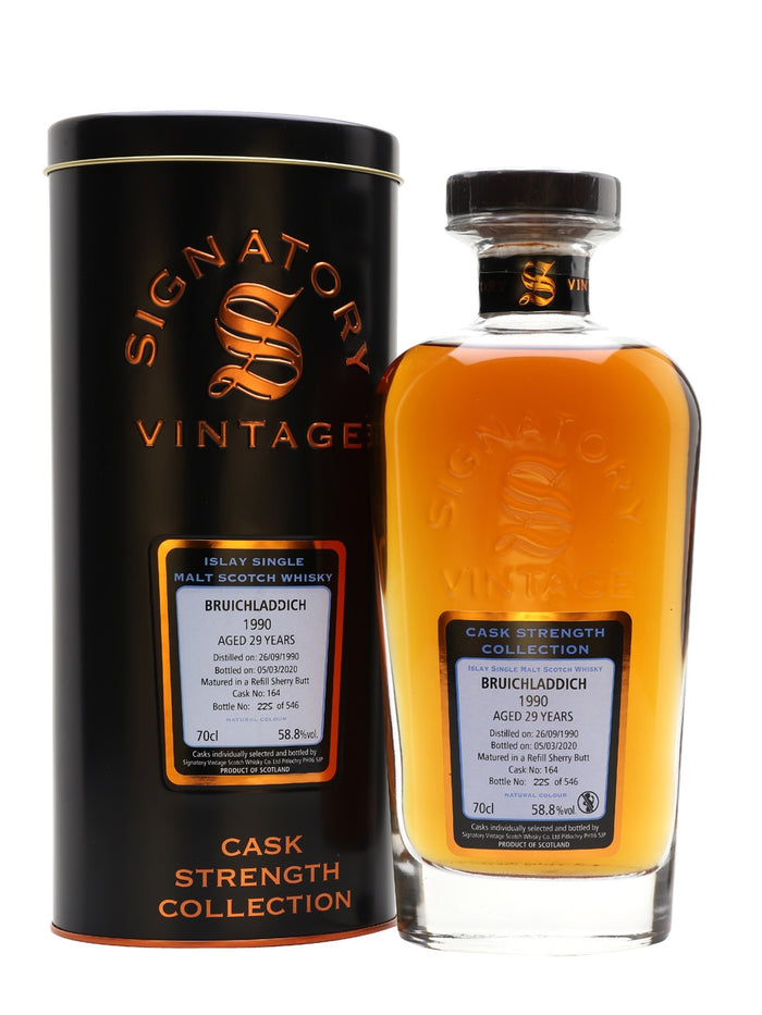 Bruichladdich 1990 29 Year Old Sherry Cask Signatory Islay Single Malt Scotch Whisky | 700ML