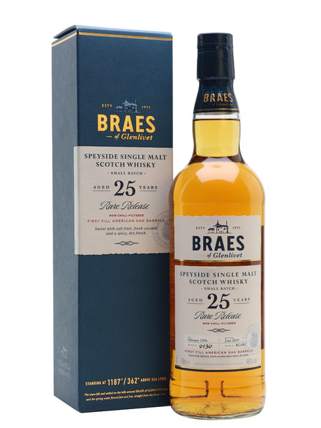 Braes of Glenlivet 25 Year Old Secret Speyside Speyside Single Malt Scotch Whisky | 700ML at CaskCartel.com