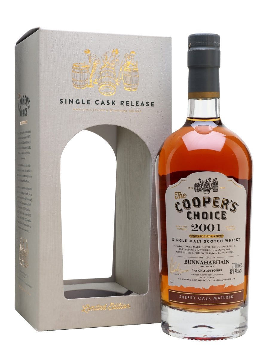 2001 The Cooper's Choice Bunnahabhain Sherry Cask Single Malt Scotch Whisky - CaskCartel.com