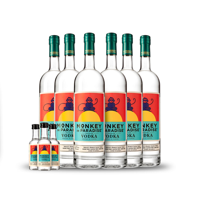 Monkey In Paradise Vodka 1 Liter (6) PACK CASE w/Free Minis (3) at CaskCartel.com