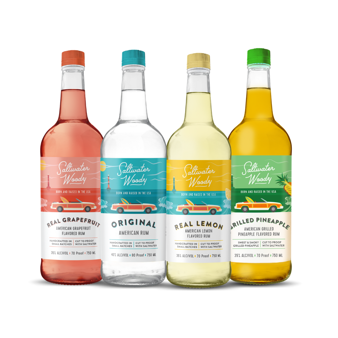 Saltwater Woody American Rum Variety Pack (4) Bottle Bundle at CaskCartel.com
