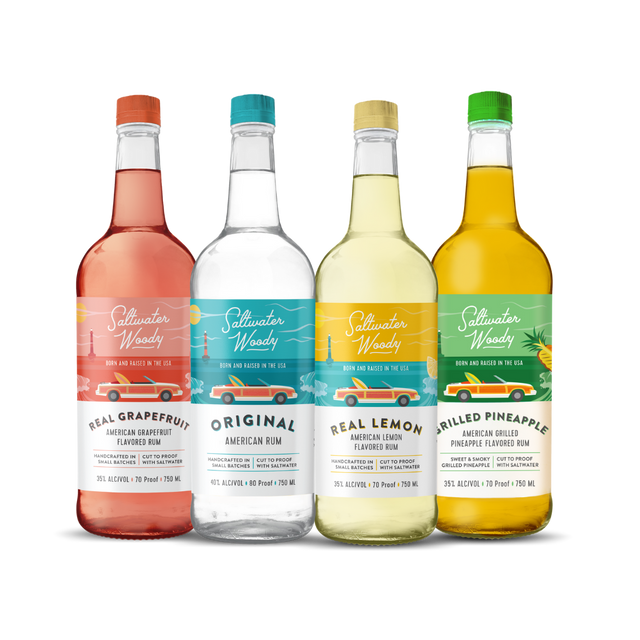 Saltwater Woody American Rum Variety Pack (4) Bottle Bundle at CaskCartel.com