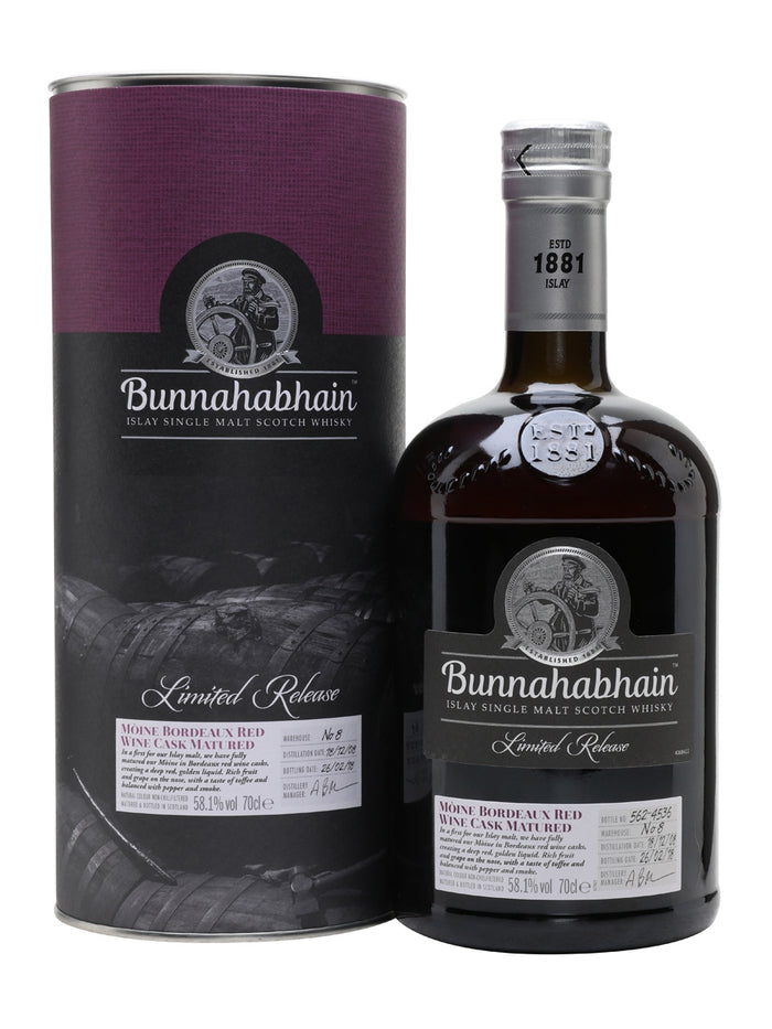 Bunnahabhain 2008 Mòine Bordeaux Red Wine Cask Islay Single Malt Scotch Whisky