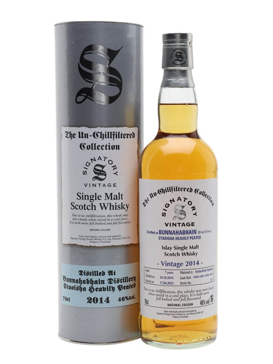 Bunnahabhain Staoisha 7 Year Old (D.2014, B.2022) Heavily Peated Signatory Vintage Scotch Whisky | 700ML at CaskCartel.com