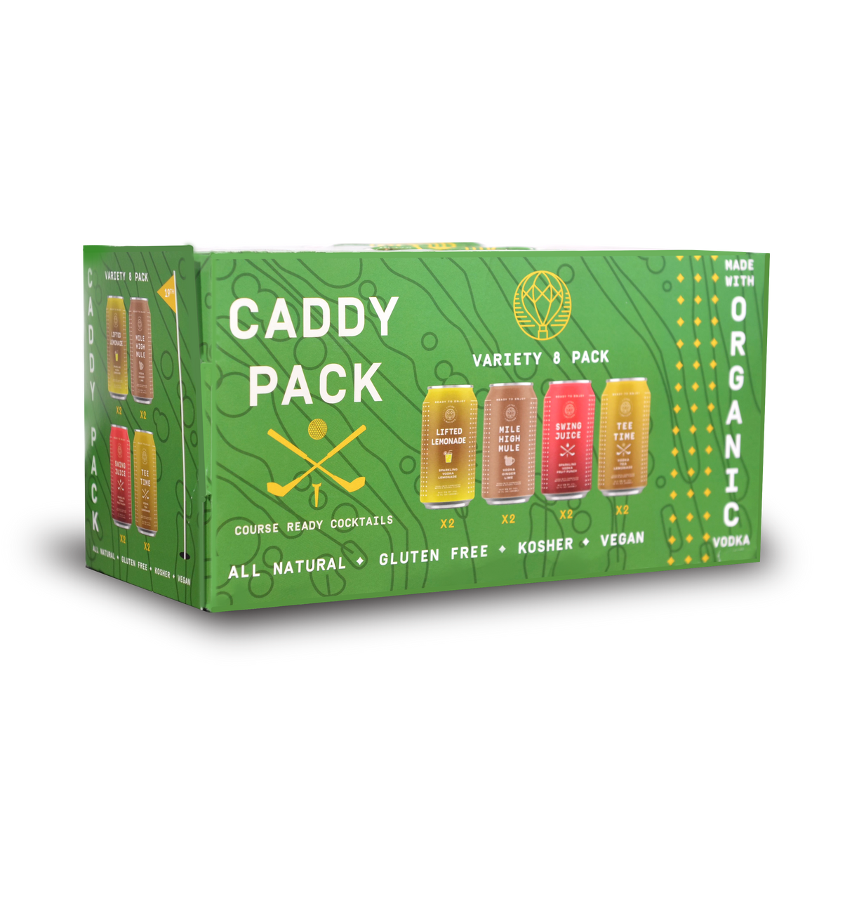 Lifted Libations Caddy Pack | Organic Vodka Soda Variety Pack (8) Cans at CaskCartel.com