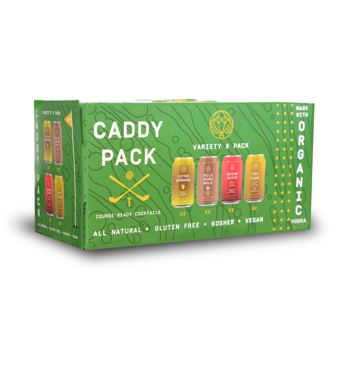Lifted Libations Caddy Pack | Organic Vodka Soda Variety Pack (8) Cans
