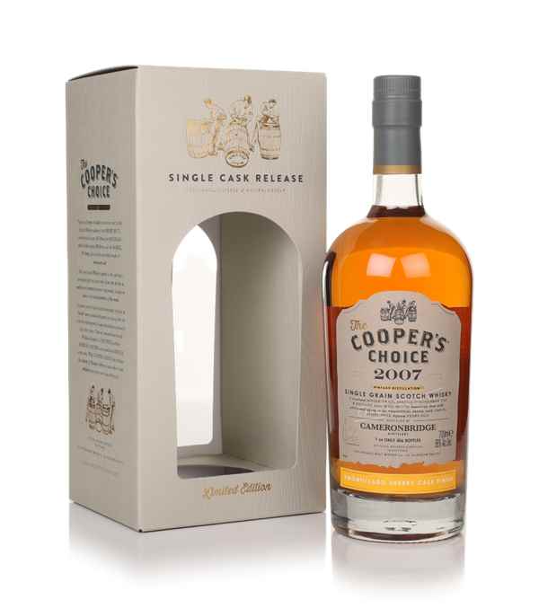 Cameronbridge Cooper's Choice Amontillado Sherry Finish Single Grain 2007 15 Year Old Whisky | 700ML