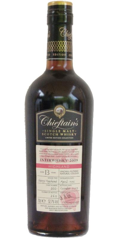 Chieftain's 1996 IM 13 Years Old Interwhisky 2009