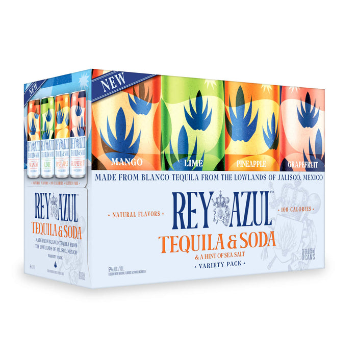 Rey Azul Tequila & Soda Variety Pack Cocktail | 8x355ML