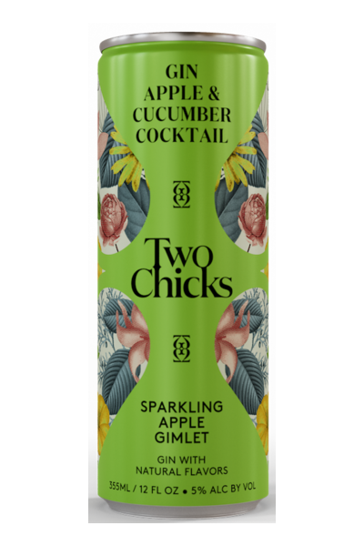 Two Chicks Gin Apple & gin Cucumber Sparkling Apple Gimlet Cocktail | 4*355ML