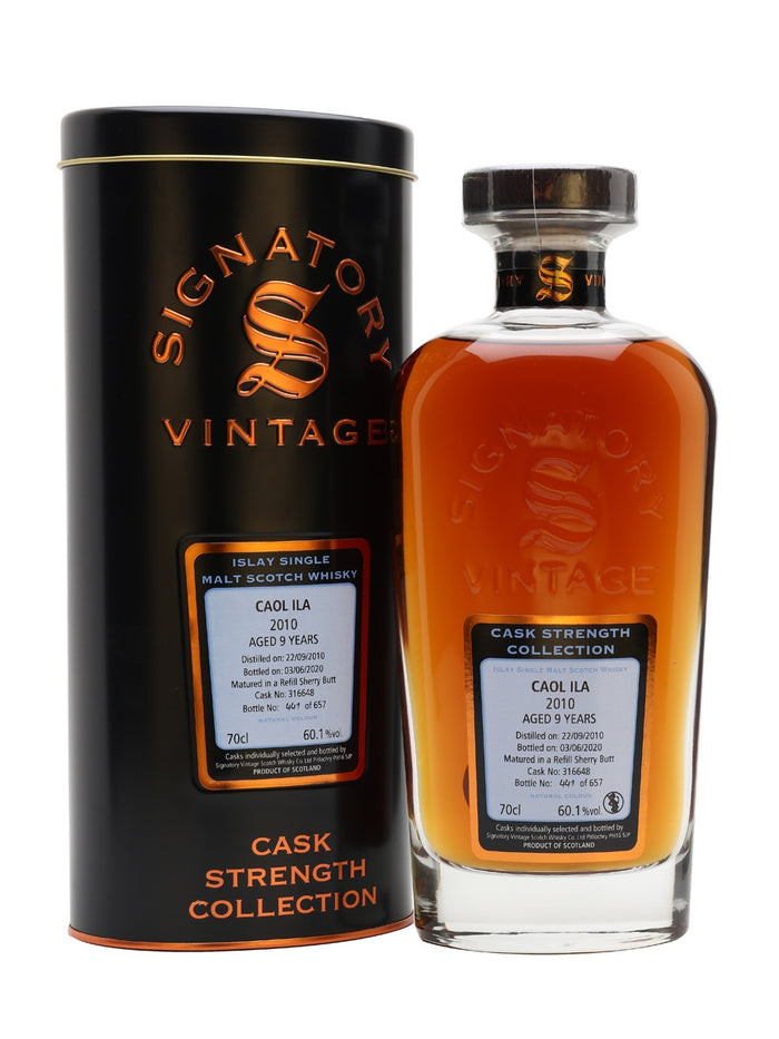 Caol Ila 2010 9 Year Old Sherry Cask Signatory Islay Single Malt Scotch Whisky | 700ML