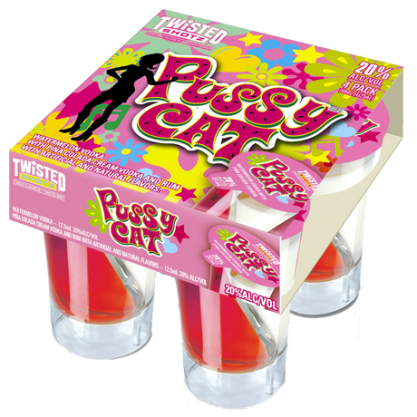 Twisted Shotz Pussy Cat Cocktail | 4x100ML at CaskCartel.com