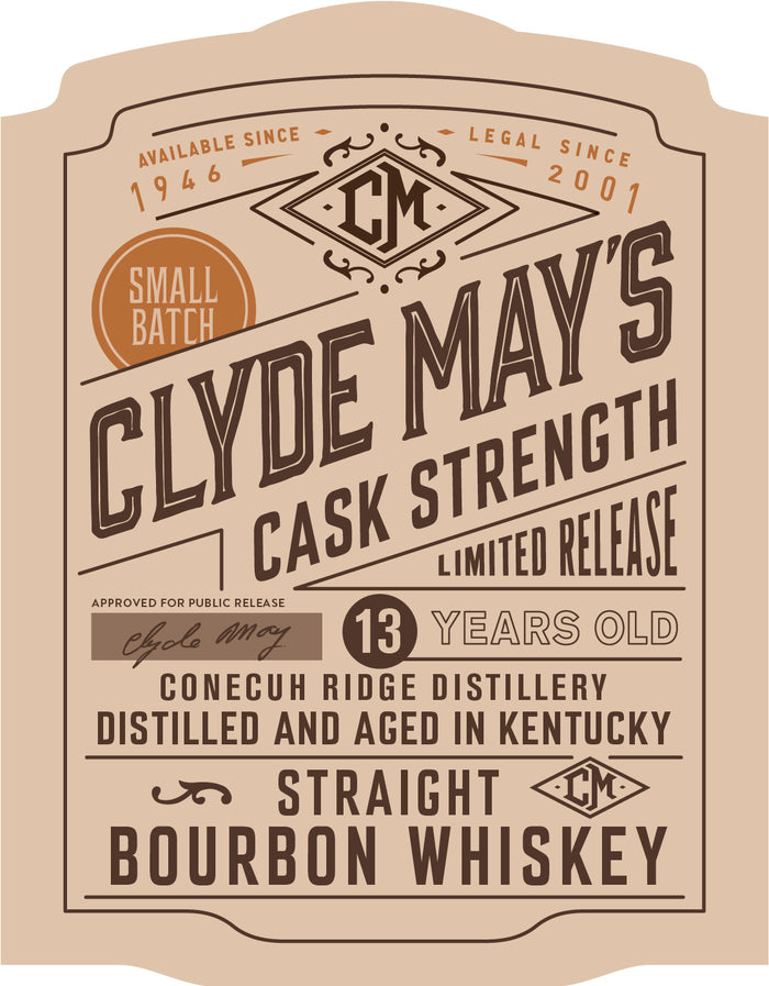 Clyde May's 13 Year Old Cask Strength Straight Bourbon Whiskey
