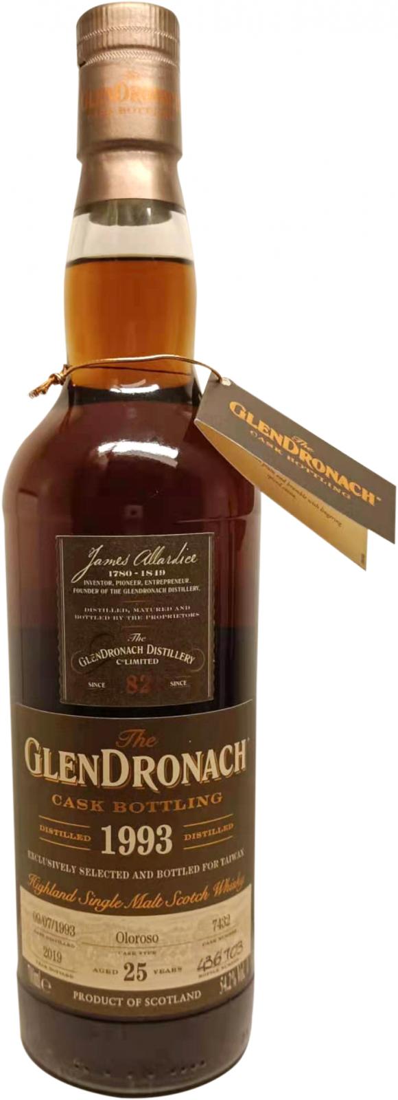 Glendronach 1993 Bottled in 2019 25 Year Old Single Malt Scotch Whisky