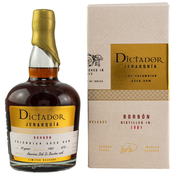 Dictador Jerarquia Borbón 39 Year Old American Oak & Ex Bourbon Cask 1981 Rum | 700ML
