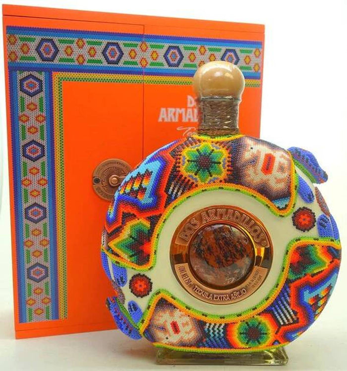 Dos Armadillos Oaxaca artist Edition Beads Orange Box Extra Anejo Tequila