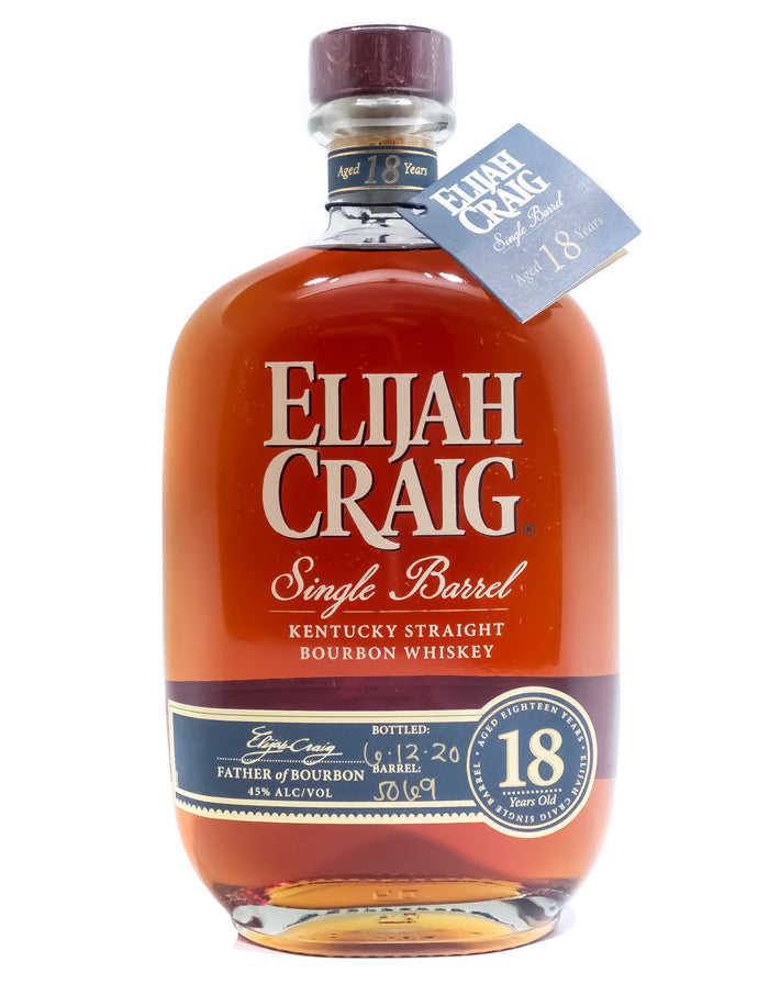 Elijah Craig Single Barrel 18 Year Old Bottled 2020 Kentucky Straight Bourbon Whiskey