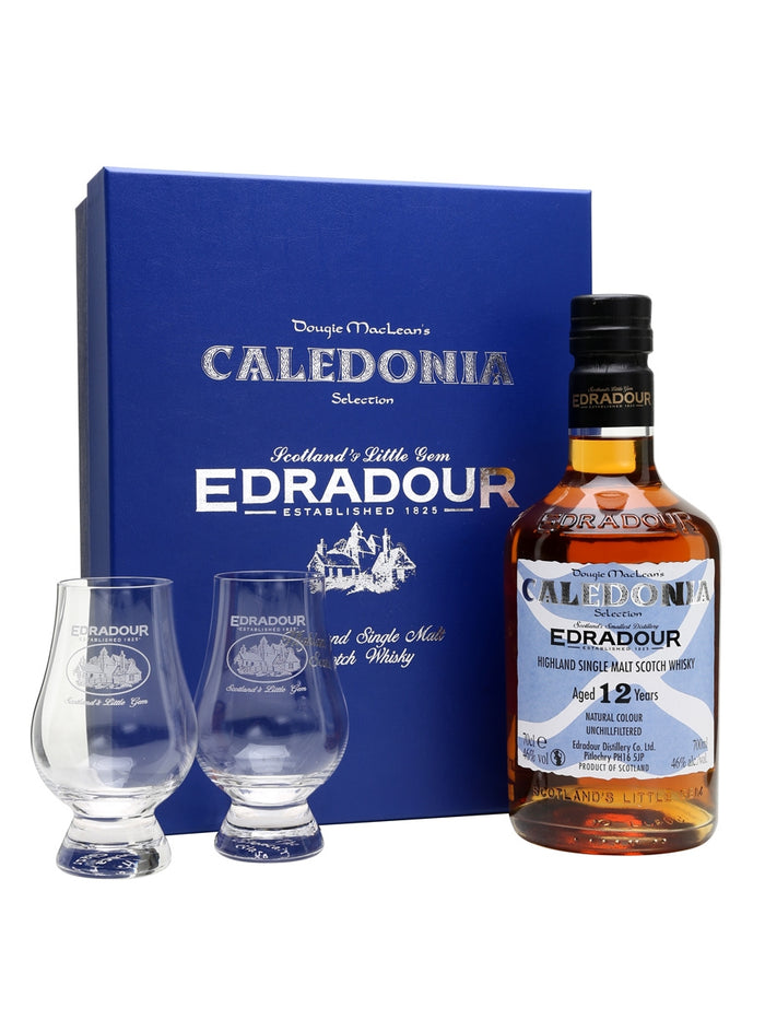 Edradour 12 Year Old Caledonia Selection Glass Pack Highland Single Malt Scotch Whisky | 700ML