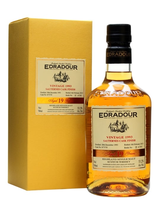 Edradour Vintage 1993, 19 Year Old Sauternes Cask Finish Scotch Whisky | 700ML