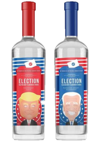 Election Spirits Vodka 2 Bottle Set (INCUMBENT & CHALLENGER) Trump vs Biden 2020